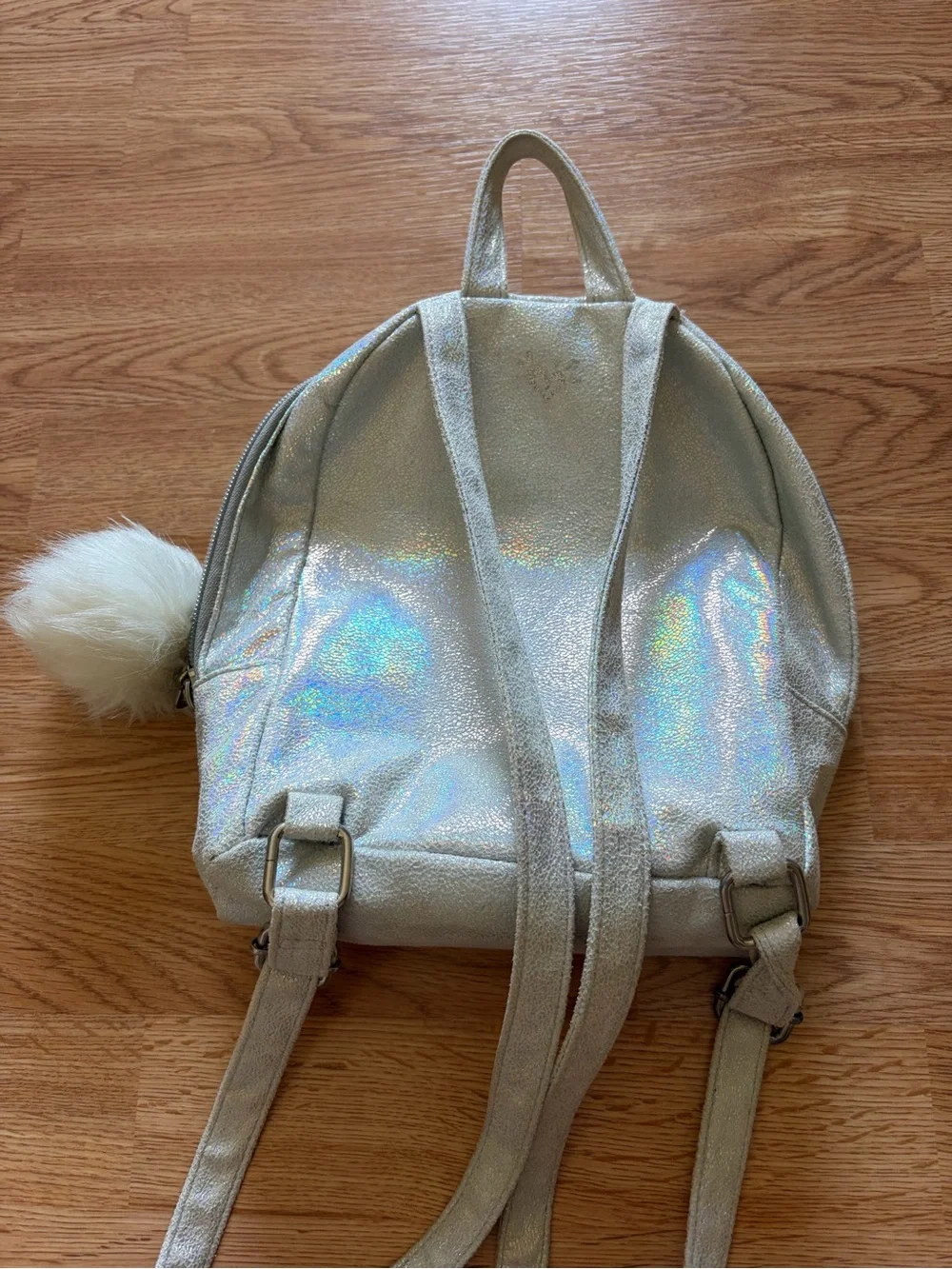Justice Sparkle 'S' Holographic Mermaid Kids Backpack - Pink/Iridescent